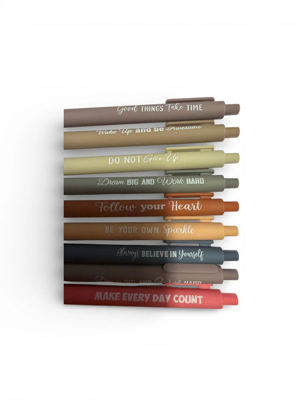 Words of encouragement pen set x 9 pens - multi colou