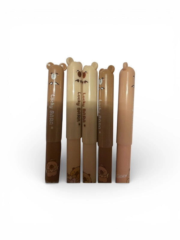 Set of 5 x capybara erasable blue ink gel pens