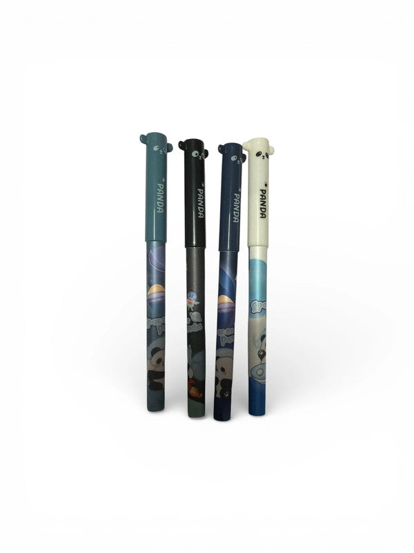 Set of 4 x space panda erasable blue ink gel pens -