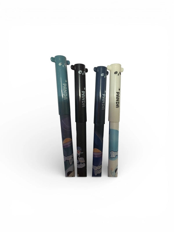 Set of 4 x space panda erasable blue ink gel pens -