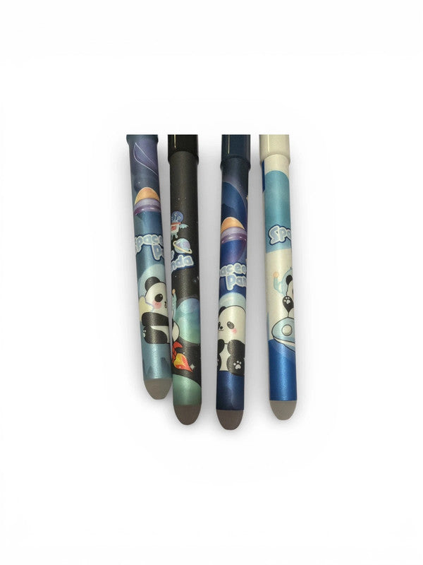 Set of 4 x space panda erasable blue ink gel pens -