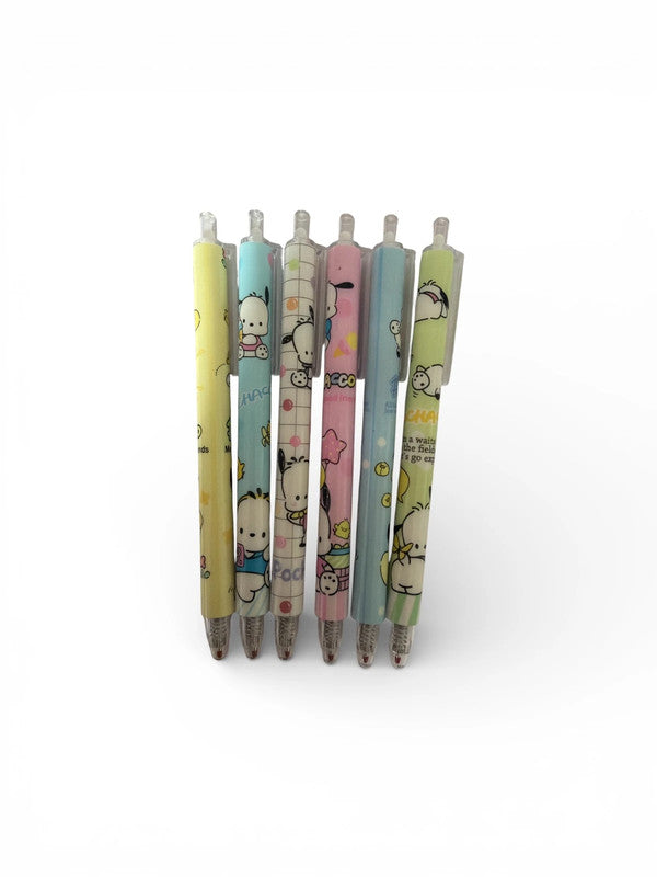 Set of Pochacco 0.5mm gel pens x 6 - black ink