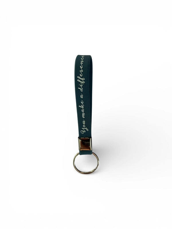 Appreciation / thank you quote key chain - Blue - You make a difference