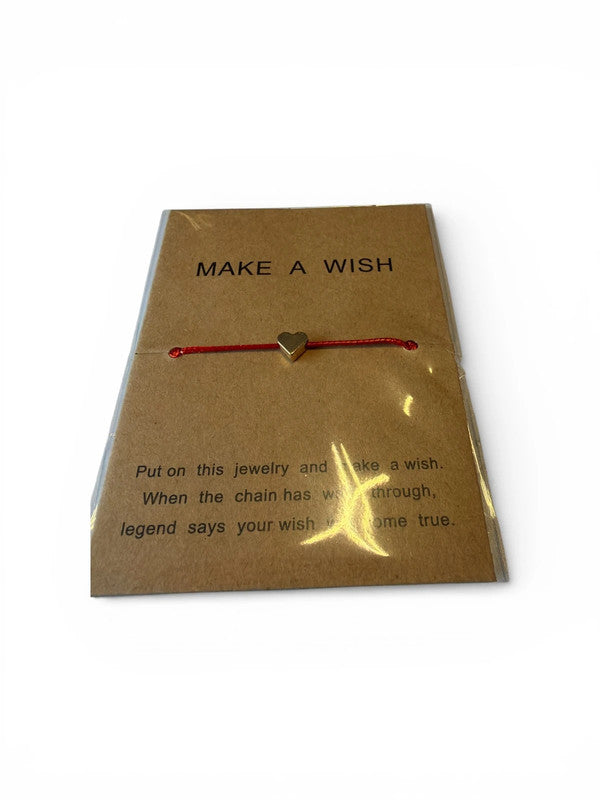 Make a wish heart bracelet and description card