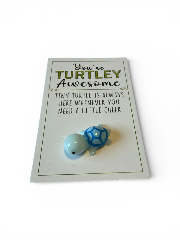You’re turtley awesome description card and small turtle keepsake