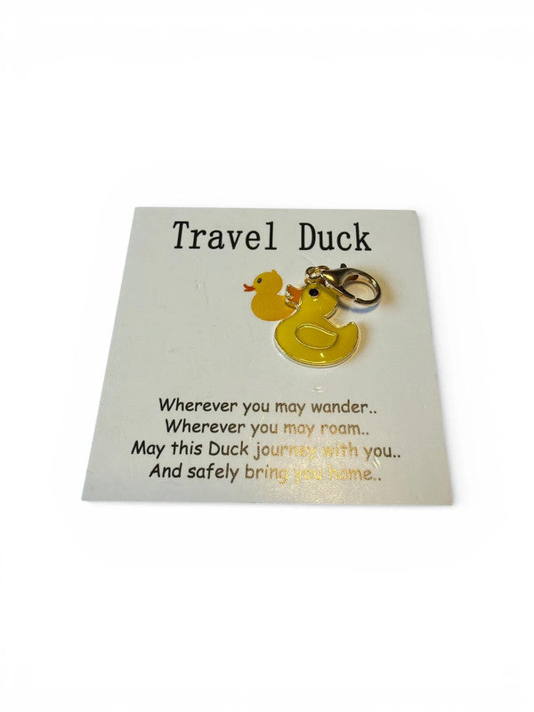 Travel duck description card and duck keyring