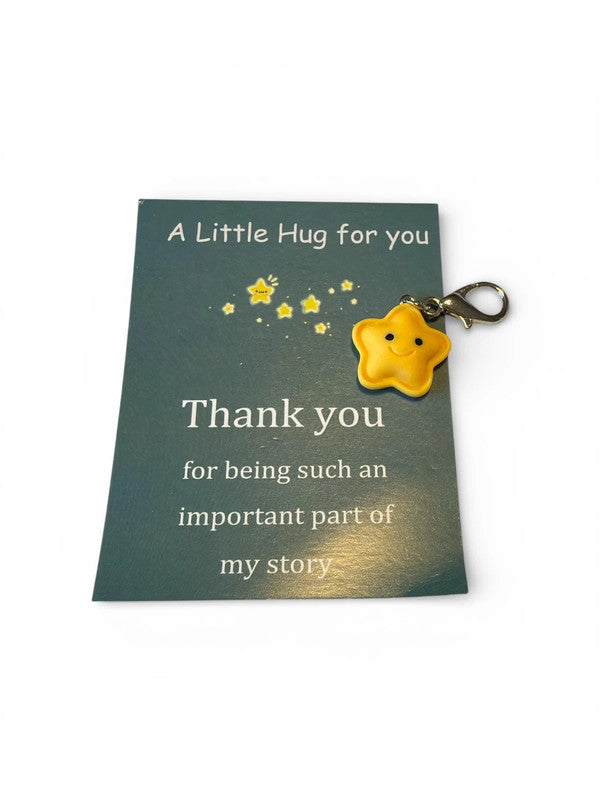 A little hug for you description card and star keyring