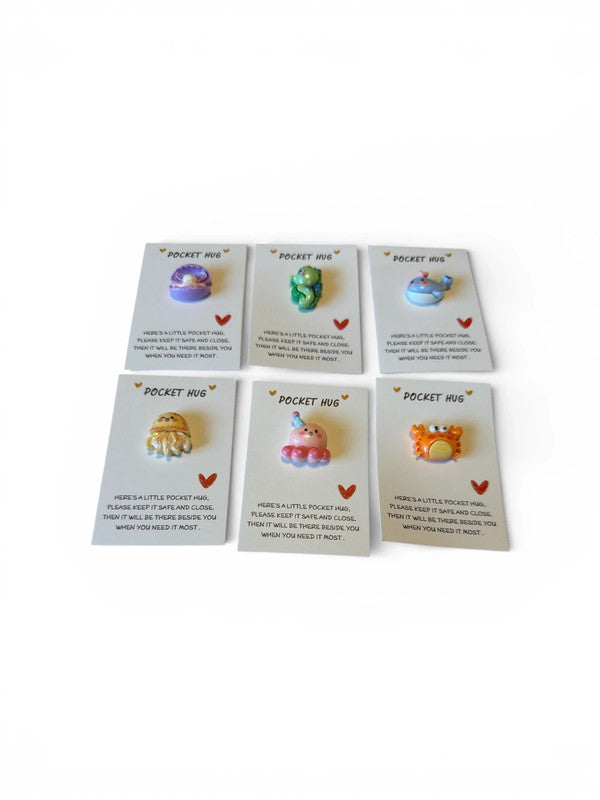 Pocket hug - Description card with sea animal keep sake