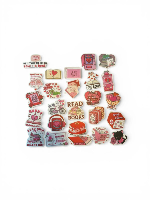 50 x high quality vinyl stickers - book love