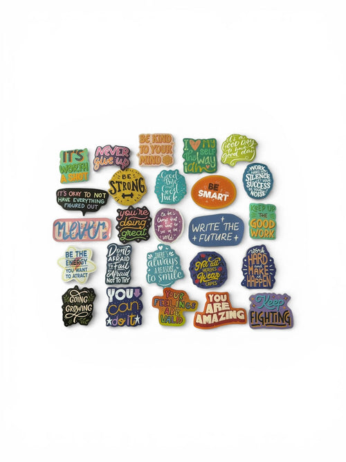 50 x high quality vinyl stickers - positivity slogans / quotes