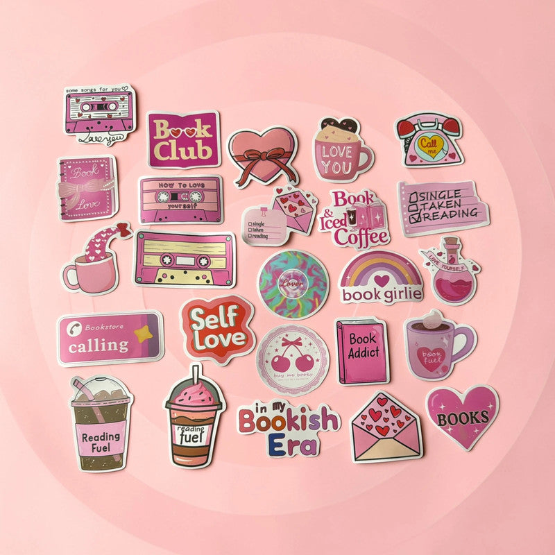 50 x high quality vinyl stickers - love books