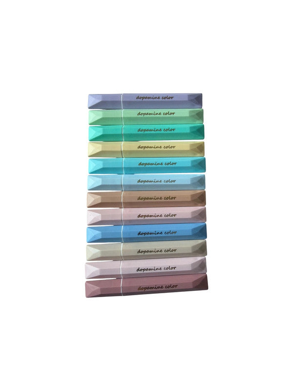 Set of 12 x pastel colour highlighters - “Dopamine Color”