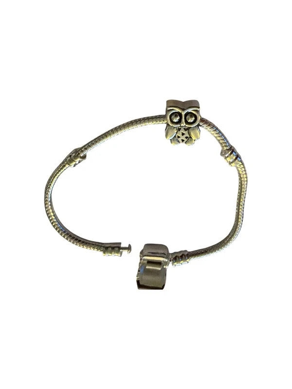 Metal charm for charm bracelet - Owl A