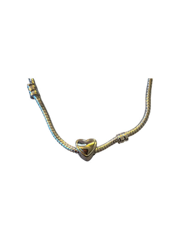 Metal charm for charm bracelet - Heart with outline